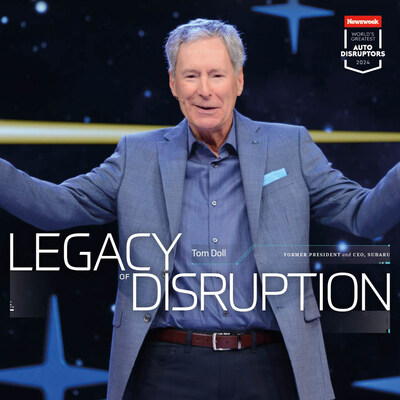 Former Subaru of America, Inc. President and CEO Thomas J. Doll has received the “Legacy of Disruption” honor at the third annual Newsweek World’s Greatest Auto Disruptors awards. The award is given to an individual who has driven fundamental and transformative change in the automotive market with measurable, real-world results achieved over decades in the industry.
