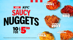 KFC TAKES FINGER LICKIN' GOOD TO A WHOLE NEW LEVEL WITH NEW SAUCY NUGGETS IN FIVE DRIPPING FLAVORS