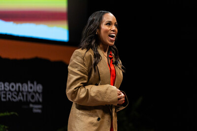 Co-host of this year's A Day of Unreasonable Conversation, actor and producer Kerry Washington, opened the invitation-only event by encouraging the audience to hold space for discomfort, disagreement, and different lived experiences.
Photo: Lindsey Rosenberg, courtesy of A Day of Unreasonable