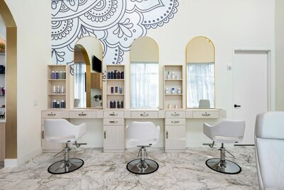 View of the salon interior at Breeze Salon + Spa