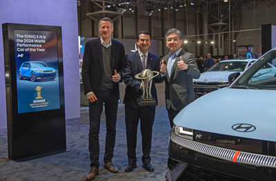 Hyundai IONIQ 5 N Charges On With 2024 World Performance Car Award Victory (PRNewsfoto/Hyundai Motor Company)