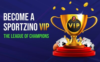 Sportzino's exclusive VIP program, The League of Champions, has champion treatment in store for loyal players.  Based on a players’ weekly performance, they can be drafted to 1 of 5 sub-leagues that provide various special perks, bonuses, and promotions. (CNW Group/Blazesoft Ltd.)