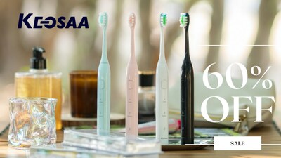 Keosaa Sonic Electric Toothbrush High-Efficiency Cleaning with Dupont Nylon Bristles