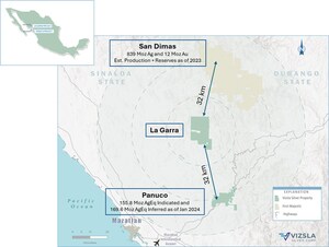 VIZSLA SILVER AGREES TO ACQUIRE NEWLY CONSOLIDATED PAST-PRODUCING SILVER DISTRICT IN THE EMERGING SILVER-GOLD-RICH PANUCO - SAN DIMAS CORRIDOR IN MEXICO
