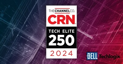 2024 CRN Tech Elite 250 graphic with Bell Techlogix logo