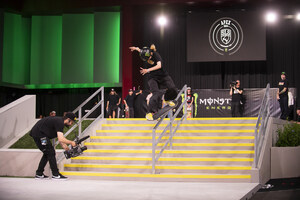 Monster Energy's Liz Akama Takes First Place in Women's Skateboard Street at SLS Apex 01 Competition in Las Vegas