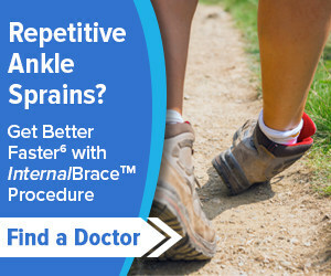 The InternalBracetm technique was initially developed to support lateral ankle instability repair during the post-surgery healing phase. This procedure restores strength and stability to a patient's chronically sprained ankle.