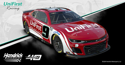 The No. 9 UniFirst Chevy gets a new look for the NASCAR Cup Series April 7 race at Martinsville Speedway. The special ruby red scheme celebrates Hendrick Motorsports' 40th anniversary.