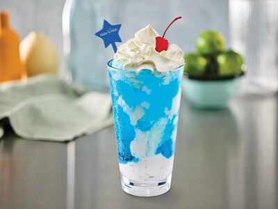 Available at participating locations, the delightfully blue beverage features a refreshing blend of blue raspberry, Sprite® and whipped cream, garnished with a cherry and a souvenir Make-A-Wish stir stick, while supplies last.