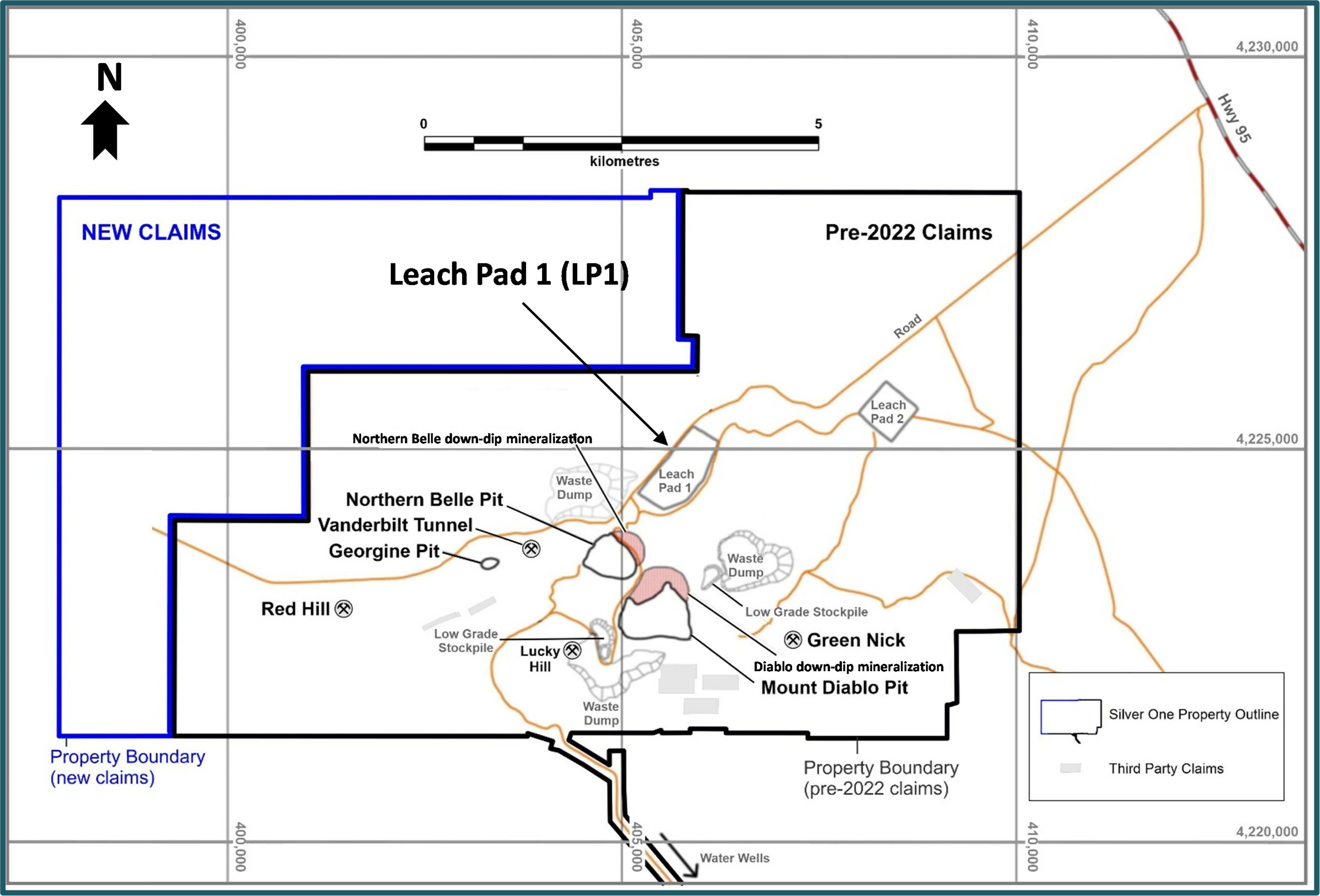 Candelaria map with Leach pad location