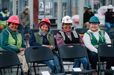 Workers are all smiles at the ZenniHome factory, located on Navajo Nation, near Page, Ariz.
