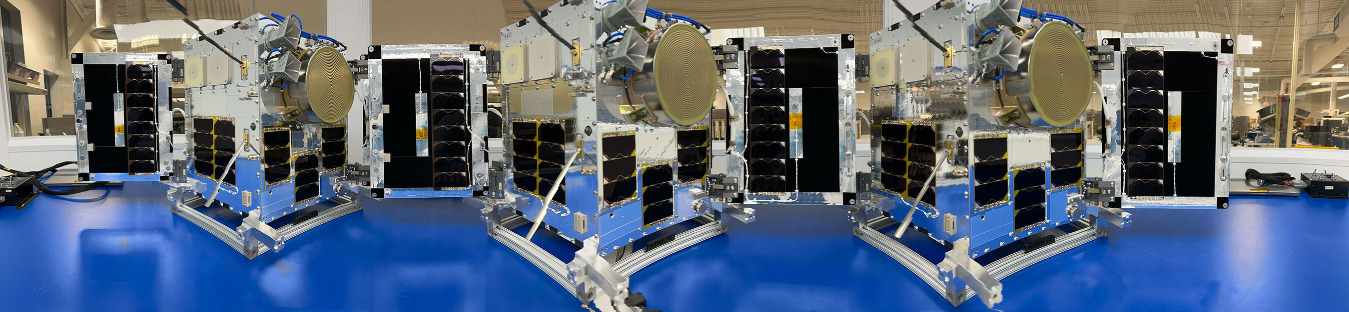 Cluster 8 satellites are prepped for dispatch from the HawkEye 360 factory in Herndon, VA