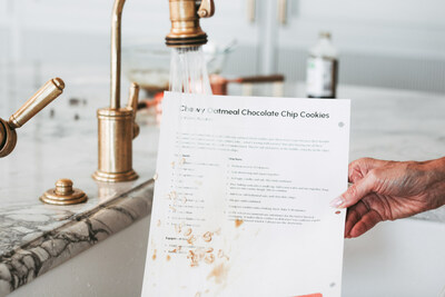 Peachie's specialized paper ensures recipes remain in pristine condition even in the midst of kitchen chaos.