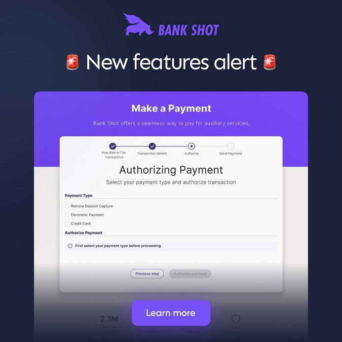 Bank Shot Revolutionizes Earnest Money Management with Latest Release of New Features, including Web-Based Receivables, Payment Requests, and New Payment Types - Vimarsana News