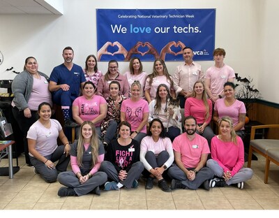Hospital Team members wear pink to show their support for Breast Cancer Awareness month