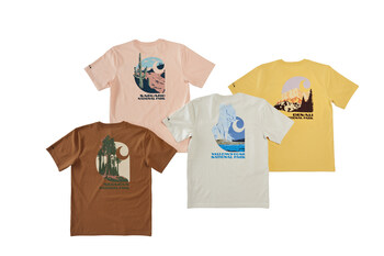 Each piece in the National Park Collection spotlights recognizable visuals of four iconic West Coast national parks – Denali, Saguaro, Sequoia and Yellowstone – within the Carhartt “C” logo. T-shirts also include exclusive sleeve patches with information on learning more about the service corps.