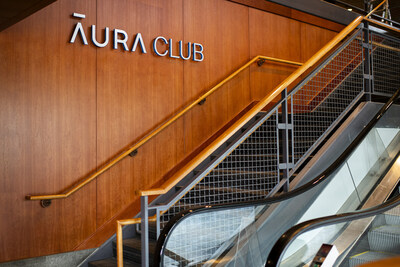 Exterior shot of the brand-new Aura Club, on the Aura Pavilion level at Fenway Park.