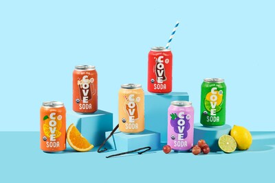 Lineup of Cove Soda flavors available in the US. 
Orange, Root Beer, Cream Soda, Classic Cola, Grape and Lemon Lime. (CNW Group/Cove Drinks)