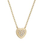 Mosaic diamond heart pendant on ball chain 14K yellow gold. Image courtesy of GiGi Ferranti Jewelry