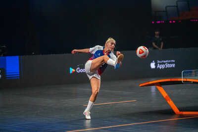 Carolyn Greco at the 2023 Teqball World Championships in Bangkok, Thailand