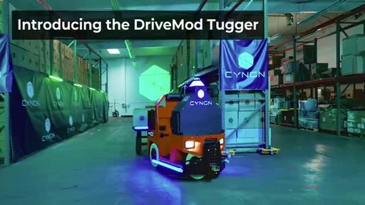 Introducing the DriveMod Tugger: Deploy a fully automated tugger train equipped with multiple tugger carts for efficient goods transfer and delivery.