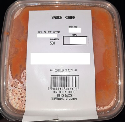 Sauce Rose (Groupe CNW/Ministre de l'Agriculture, des Pcheries et de l'Alimentation)