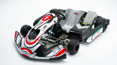 El E Pro Kart de OTL marca el debut de la compañía italiana de karting eléctrico en la industria profesional del karting al aire libre. (PRNewsfoto/OTL Electrokart)
