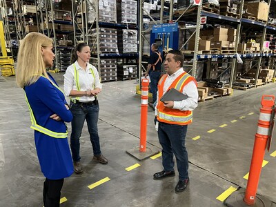 U.S. Representative Beth Van Duyne of Texas (left) meets with employees at a recent visit to a FleetPride distribution center in Grapevine, TX.