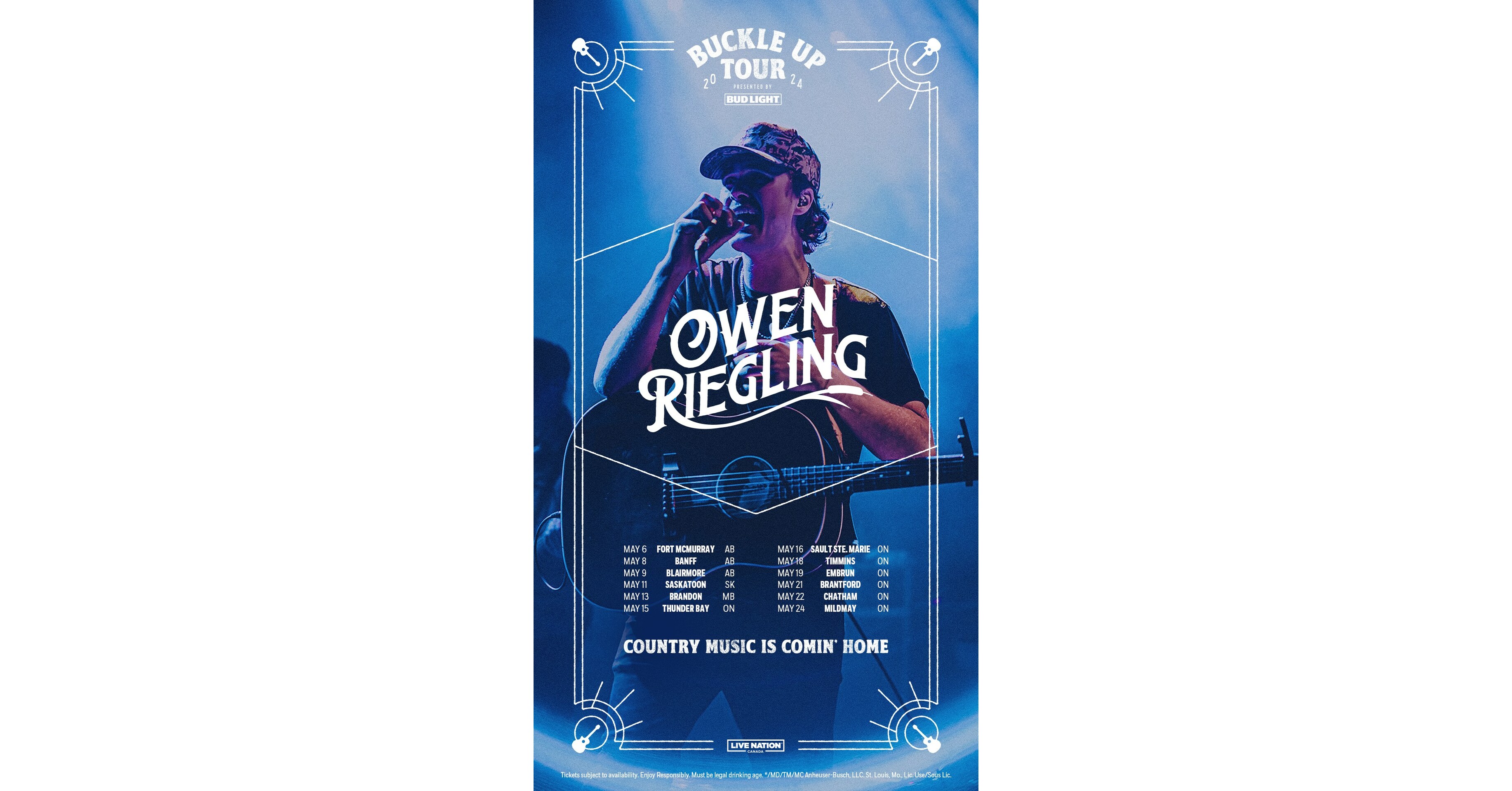 Owen Riegling country musician Buckle Up Tour