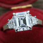 Emerald Cut Diamond Ring with Cadillac Cut Diamond Accents. Image courtesy of Levy's Fine Jewelry