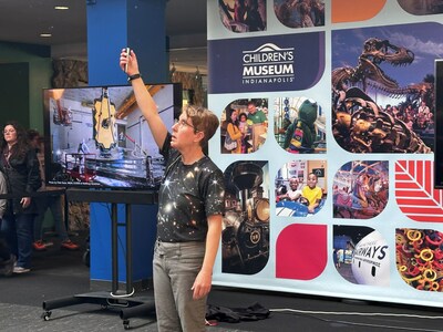 Jane Rigby, Webb Space Telescope senior project scientist talks to visitors at The Children's Museum of Indianapolis about the views in space