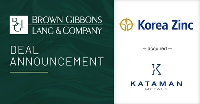 Brown Gibbons Lang & Company (BGL) is pleased to announce the sale of Kataman Metals (Kataman), a U.S.-based scrap metal trading company, to Korea Zinc, the world's largest lead and zinc smelter. BGL's Metals & Advanced Metals Manufacturing investment banking team served as the exclusive buy-side financial advisor to Korea Zinc in the transaction.