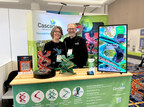 Jim and Reena Carter at the Award-Winning Cascade® Wild Bird Feeders booth displaying unique helical Hummingbird and Songbird Seed Feeders.
