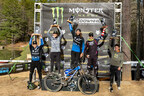 Monster Army's Austin Dooley Takes Second Place, Monster Energy's Luca Shaw Lands in 3rd Place, and Monster Army's Ryan Pinkerton takes 4th Place at the Monster Energy Pro DH Pro Men's Division in NC.