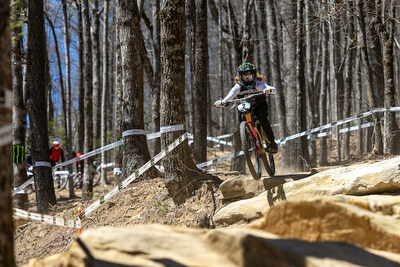 Monster Army's Erice Van Leuven from New Zealand Takes Third Place in the Pro Women's Division at the Monster Energy Pro DH in North Carolina.