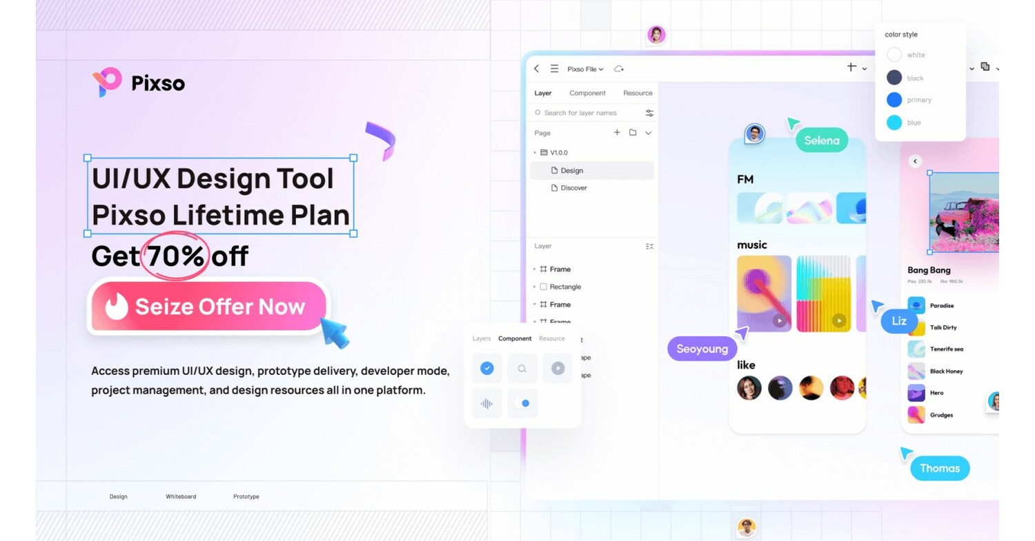 Pixso - Revolutionary UI/UX Collaboration Tool Releases Lifetime Plan to Global Users