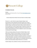 Prescott College Named Preferred Teach-Out Partner for Goddard College