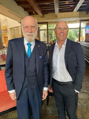 Vint Cerf, founder of the internet, was speaking with telecom innovator, David McCourt, in Costa Rica about the Past, Present and Future of the Internet in an AI world (PRNewsfoto/Granahan McCourt Capital)