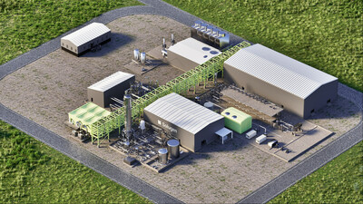 Aerial rendering of Solugen's new 500,000 sf Bioforge Marshall facility.