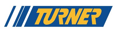 Yellow, italic Turner Motorsports logo sitting on a blue bar, slanted to the right, implying motion.