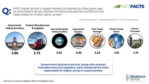 Shoppers Believe Government Policies and Actions Most Responsible for Higher Prices in Supermarkets According to Feedback Group Research