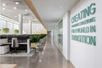 Corridor along Targray's New World Headquarters Office Expansion with the company's mission statement: Creating Sustainable Solutions for a World in Transition
