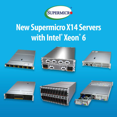 Novos servidores Supermicro X14 com Intel Xeon 6 (PRNewsfoto/Super Micro Computer, Inc.)