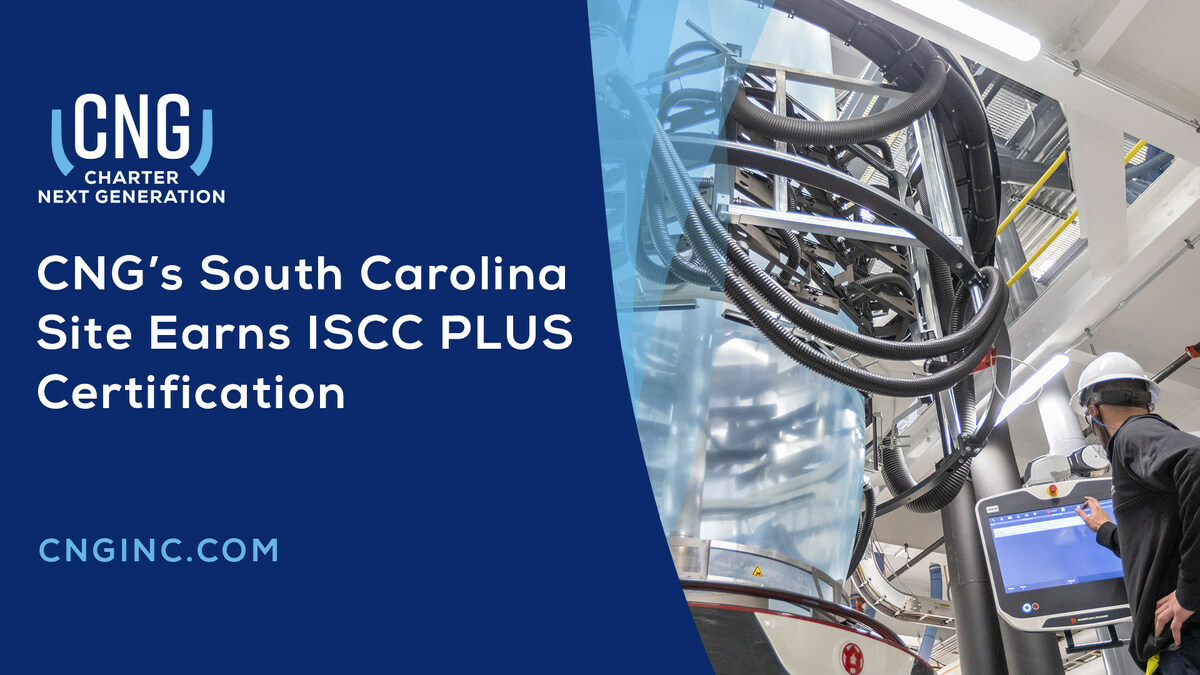 Charter Next Generation's South Carolina Site Earns ISCC PLUS Certification for Sustainable Practices - Vimarsana News