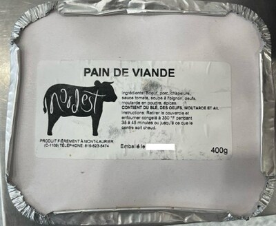 Pain de viande (Groupe CNW/Ministre de l'Agriculture, des Pcheries et de l'Alimentation)
