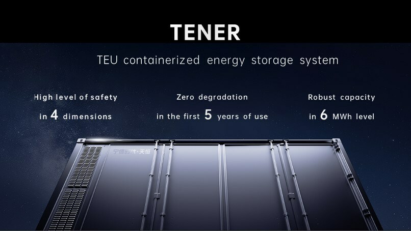 CATL stellt TENER vor, das weltweit erste Energiespeichersystem mit einer Kapazität von 6,25 MWh und fünf Jahre Null-Degradation