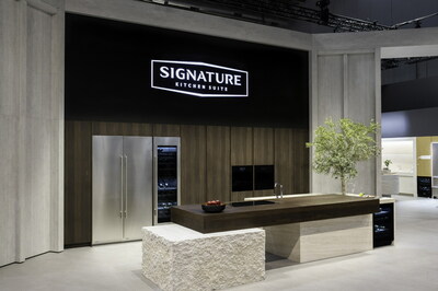 LG Electronics (LG) is participating in Milan Design Week 2024. LG’s exhibition booth at Salone del Mobile showcases the ultra-premium Signature Kitchen Suite built-in lineup, plus an array of advanced, aesthetically-pleasing products from the company’s wider kitchen appliance portfolio. (PRNewsfoto/LG Electronics, Inc.)