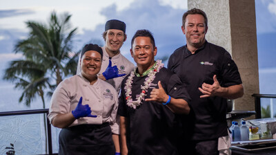 Chef Isaac Bancaco was one of the many chefs who lost his restaurant in the fires. He's pictured here at the Hawaii Food & Wine Festival's Taste Our Love For Maui Fundraiser in November 2023 with culinary students from UH Maui College where $100,000 was raised for the Kokua Restaurant & Hospitality Fund.