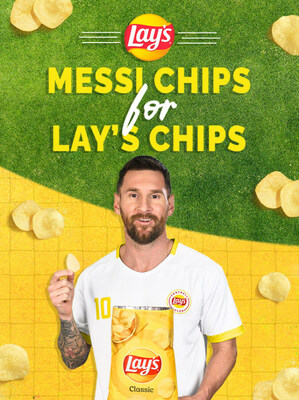Lay's® sigue celebrando el fútbol junto a la leyenda del "Chip Shot", Messi, con un nuevo anuncio, un emocionante sorteo y una edición limitada del envase conmemorativo de Lay's®. (PRNewsfoto/Frito-Lay North America)