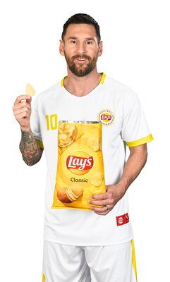 Global potato chip icon?LAY'S teams up with soccer icon Lionel Messi for reveal of new soccer rally cry: 'Oh-Lay's, Oh-Lay's, Oh-Lay's, Oh-Lay's'